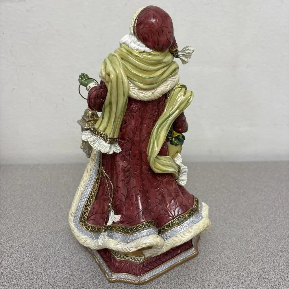 Fitz & Floyd RARE Gregorian Musical RED CLOAK, 9” Santa Figurine With‎ Lantern